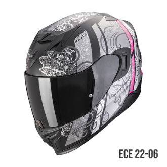 Scorpion Integralhelm Exo-520 Evo Air Fasta Matt Schwarz-Silber-Rosa